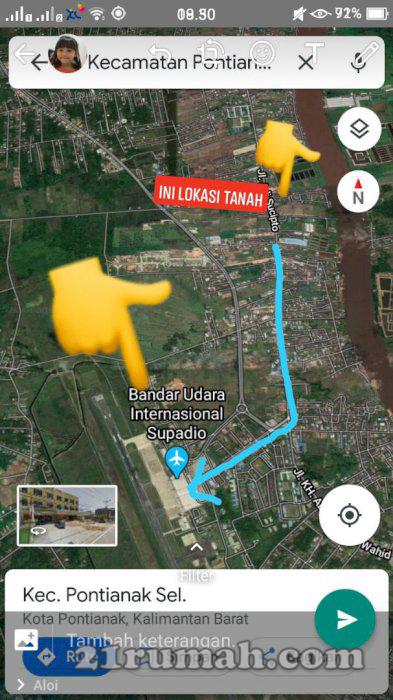 DIJUAL CEPAT TANAH,,jl Adi Sucipto sui raya kubu raya pontianak