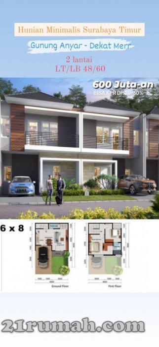 Rumah Mewah 2 Lt Harga 1 Lt, Strategis G. Anyar Sisa 1 Unit