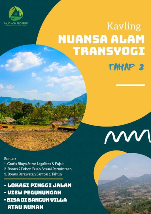 Jual kavling serbaguna bisa bangun villa, rumah lokasi nempel jalan