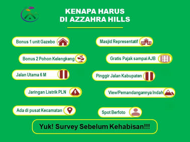 KAVLING AZZAHRA HILL DEKAT WISATA DI BOGOR
