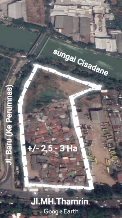 Dijual Tanah 2,5 hektar di MH. Thamrin Cikokol Kota TNG