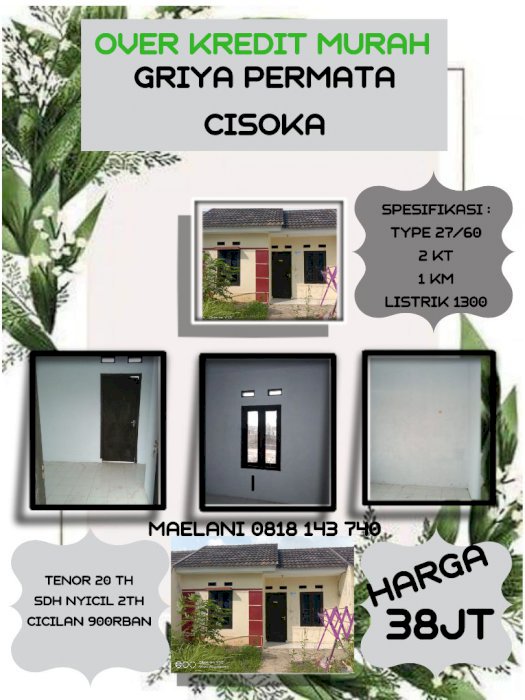 Ovet kridit murah rumah di Cisoka Tangerang