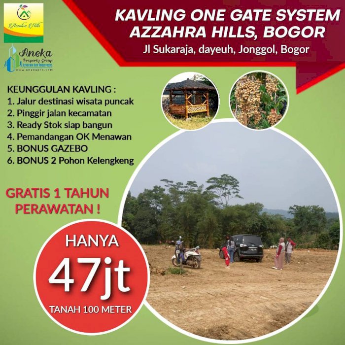 Jual Kavling Murah Pinggir Jalan Dekat Tempat Wisata Posisi Strategis