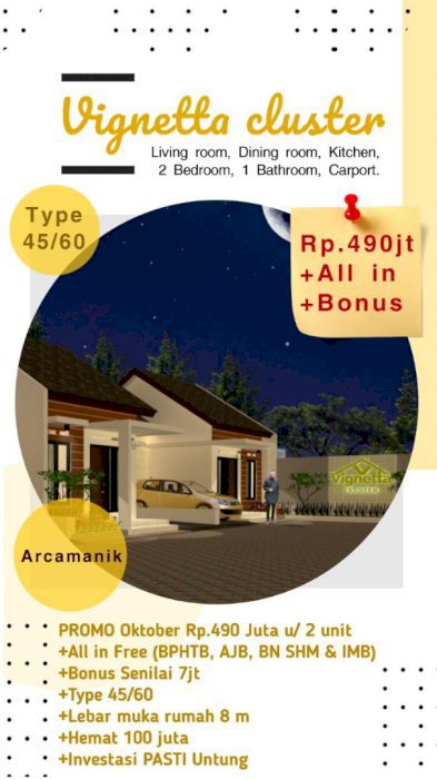 Rumah Bertema Lebar Muka 8m Murah dan Kekinian di Arcamanik Bandung