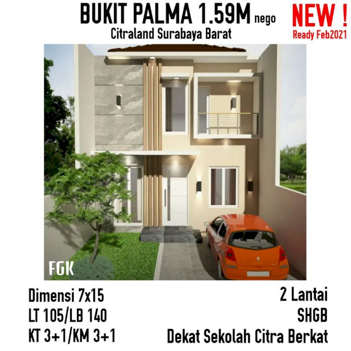 Dijual Rumah Bukit Palma 1,59M.Nego