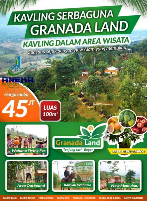 Jual Kavling Villa Ditengah Lokasi EduwÃ¬sata Granada Land
