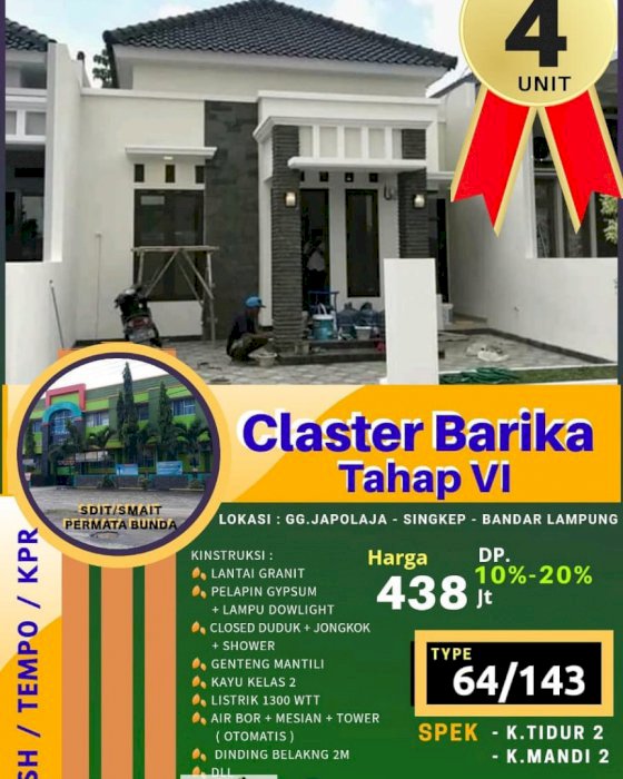 Rumah sukabumi dekat kampus UIN sukarame