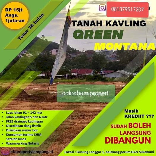 Tanah kavling gunung langgar dekat sukabumi