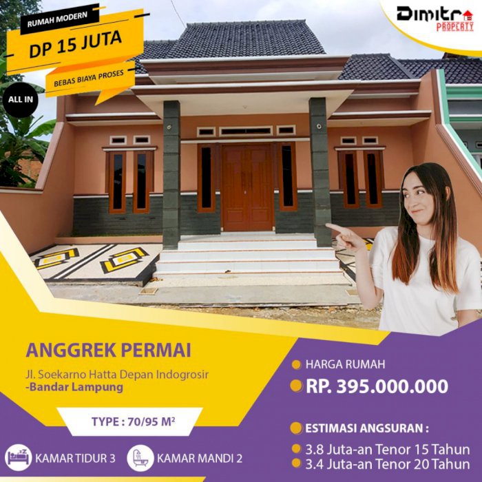 Rumah Murah Dekat Kampus Unila DP 15 Juta Allin