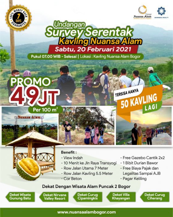 Jual Tanah Kavling View Nuansa Alam murah