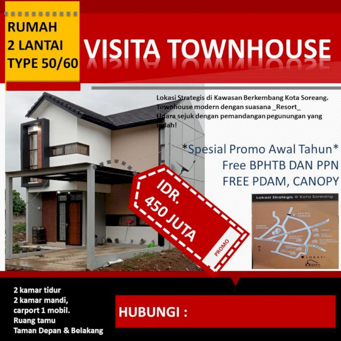 Rumah 2Lantai Harga 1Lantai di Kota,