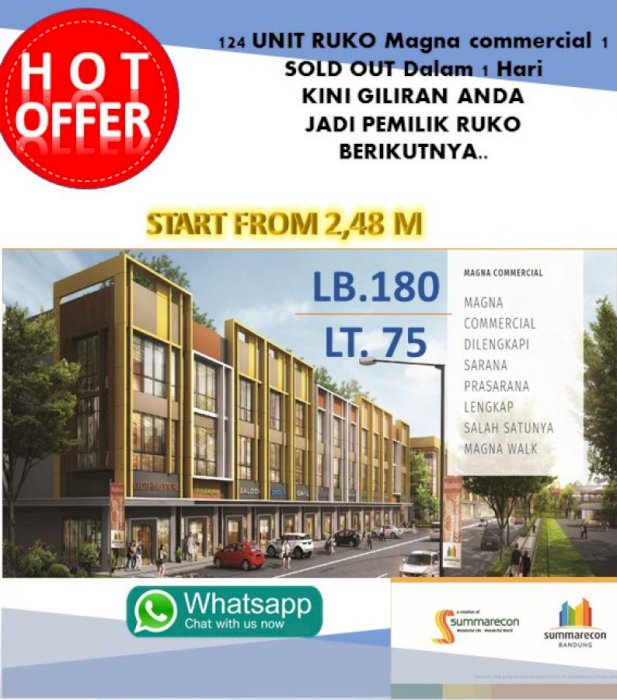 Jual Ruko komersial di summarecon Bandung 3 lantai mulai 2,4M,,,,