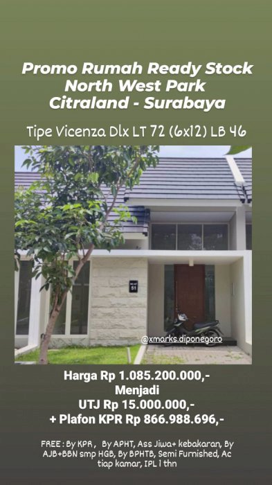 CitraLand Northwest Ready Unit Promo DP 0% & PPN 0%