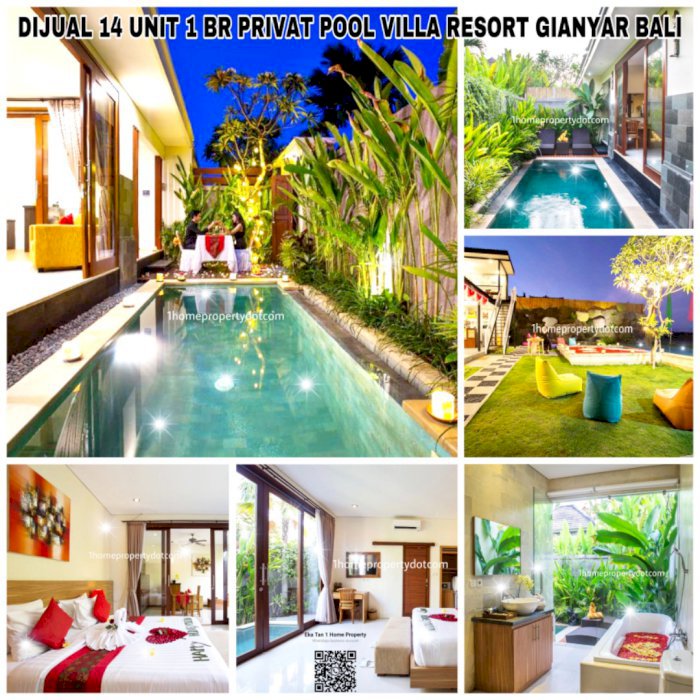 BALI : JUAL CEPAT 14 VILLA MEWAH 1BR + PRIVATE POOL