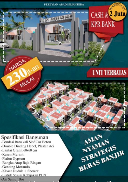 RUMAH CLUSTER MEWAH STRATEGIS HARGA TERJANGKAU