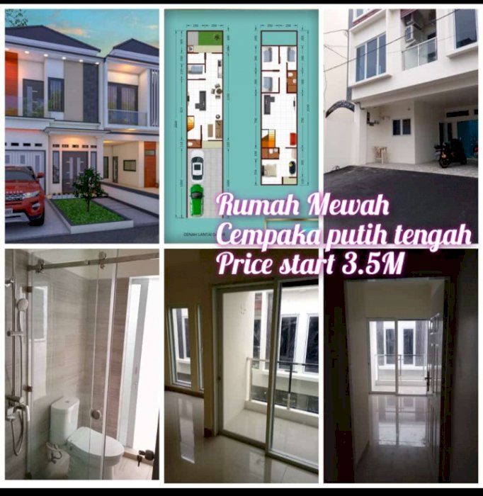 Rumah murah cempaka putih tengah 2lt(shm) elegan, strategis bebas banjir