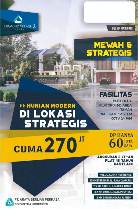Rumah cantik dekat kawasan industri lingkar timur Sidoarjo dan bandara Juanda