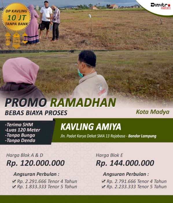 Promo Tanah Kaplingan Termurah Kota Bandar Lampung