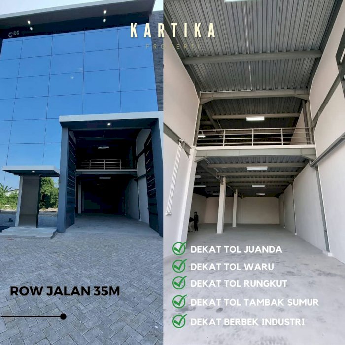 Gudang Premium 3L Kantor 2 L Lokasi Strategis di Tambak Sawah