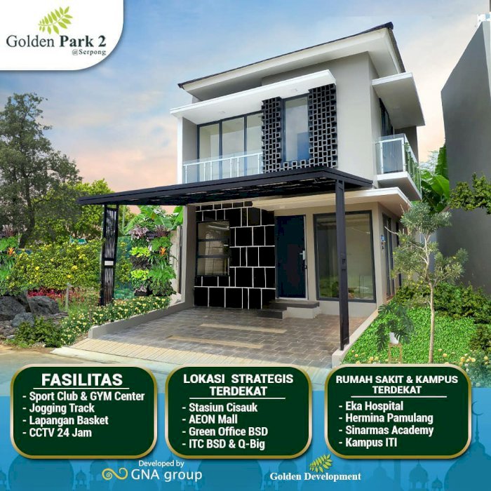 Hunian 2 lantai Golden park cisauk Aeon Mall Bsd