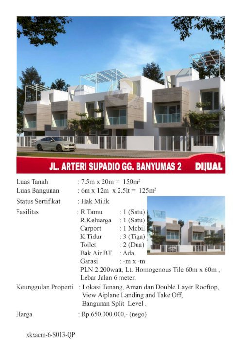 Rumah tipe split level, rumah bagus dan murah