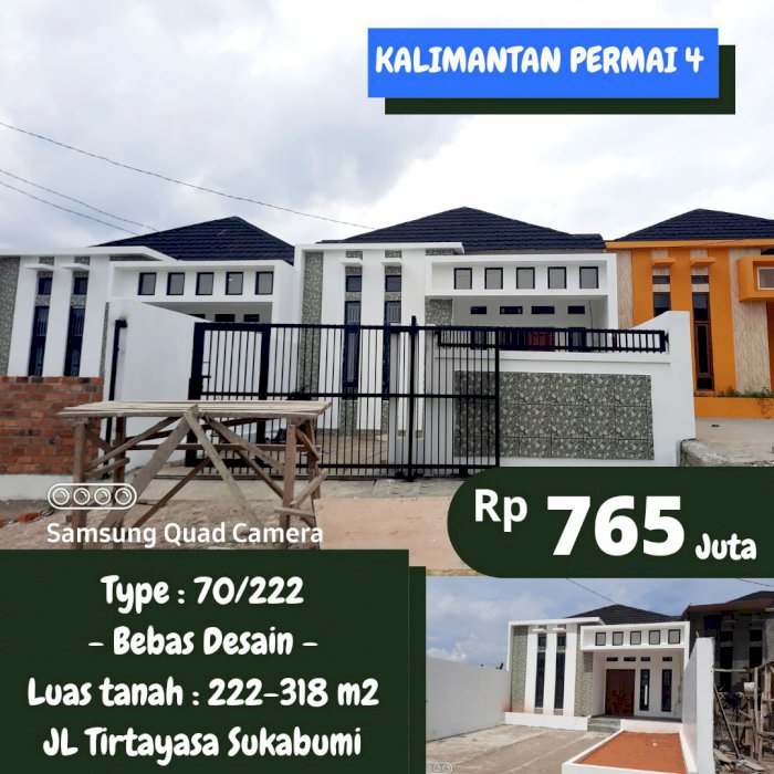 Rumah bebas desain tanah luas di tirtayasa sukabumi