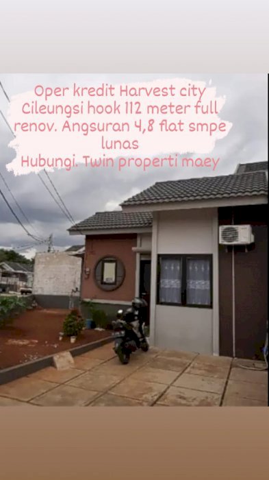 Oper kredit HARVEST city Cileungsi 112 meter Angsuran full renov