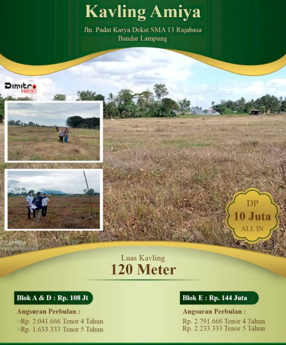 Kaplingan Murah Kotamadya Tanpa Bank