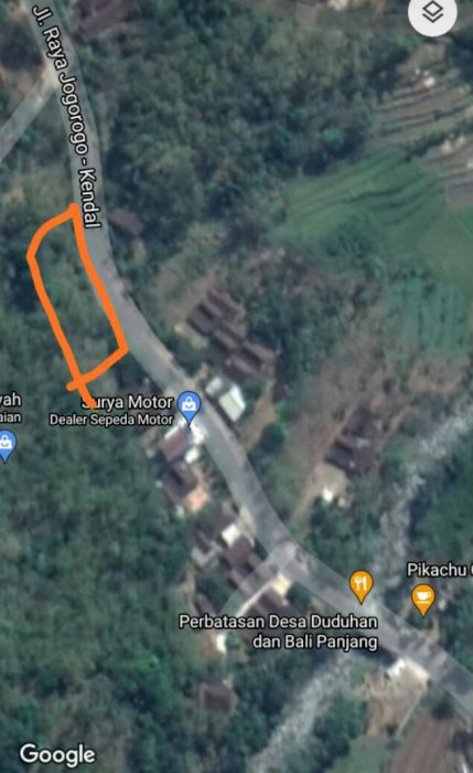 Tanah Kavling setrategis tepi jalan raya Jogorogo