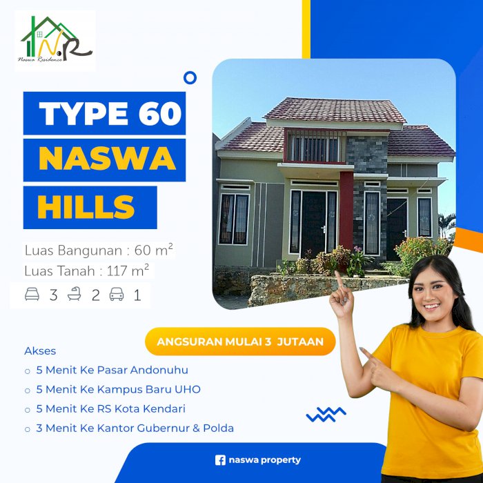 Rumah Modern Type 80 Berkonsep Villa di Kendari
