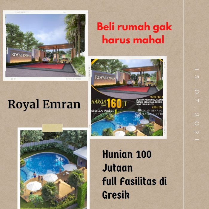 Rumah 100 jutaan bukan HOAX , lengkap  kolam renang di Kedamean Gresik