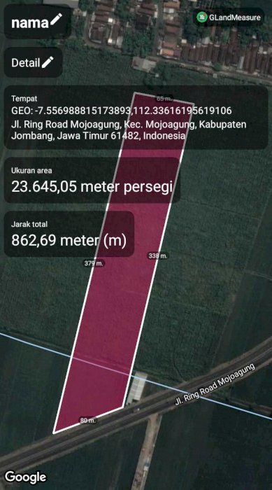 Tanah Sangat Strategis Nol Jalan Ring Road Mojoagung Jombang