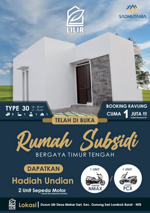 Rumah Subsidi Pinggir Kota mataram