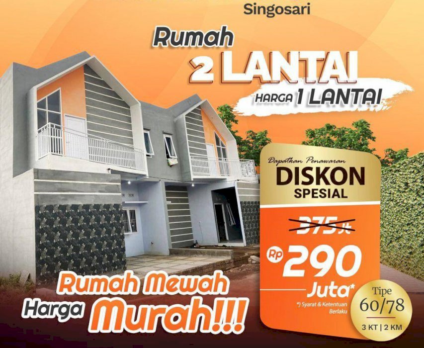 Rumah Murah Bukan Plosok Bukan Jurang Poros Jalan Aspal Singosari