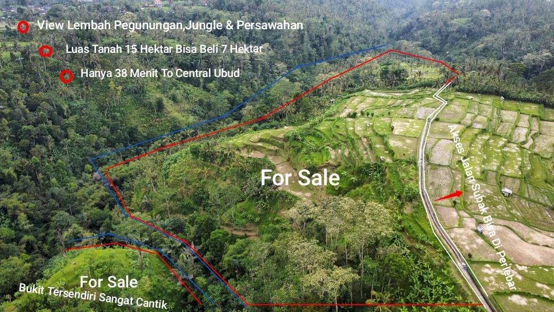 JUAL TANAH DI DEKAT SENTRAL SAYAN UBUD BALI