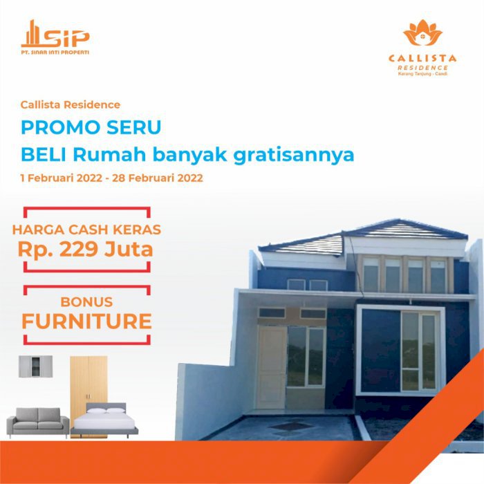 Rumah murah sidoarjo Promo cash 229jt bonus furniture atau elektronik