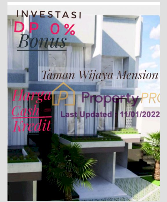 Investasi Town House 3 Lt Dp 0 Taman Wijaya Mension Cilandak Jak Sel
