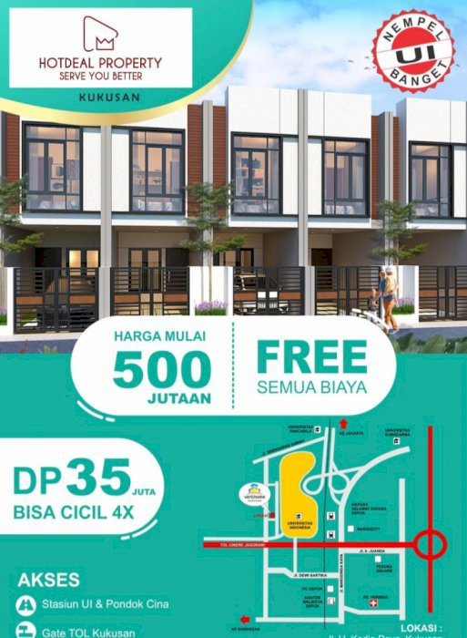 Rumah  2 lantai nempel UI Depok