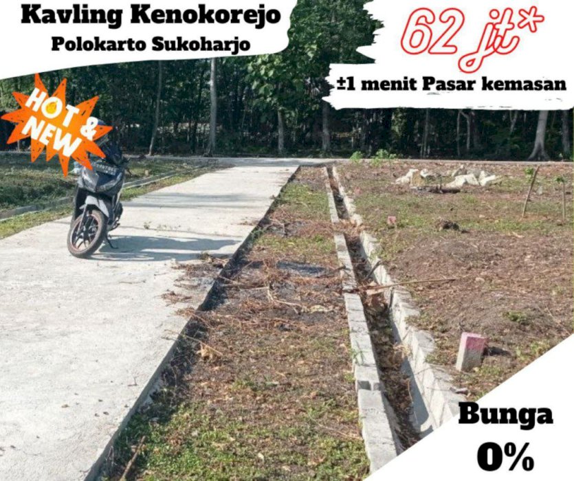 TANAH KAVLING MURAH DI GENENG POLOKARTO SUKOHARJO DEKAT PASAR KEMASAN
