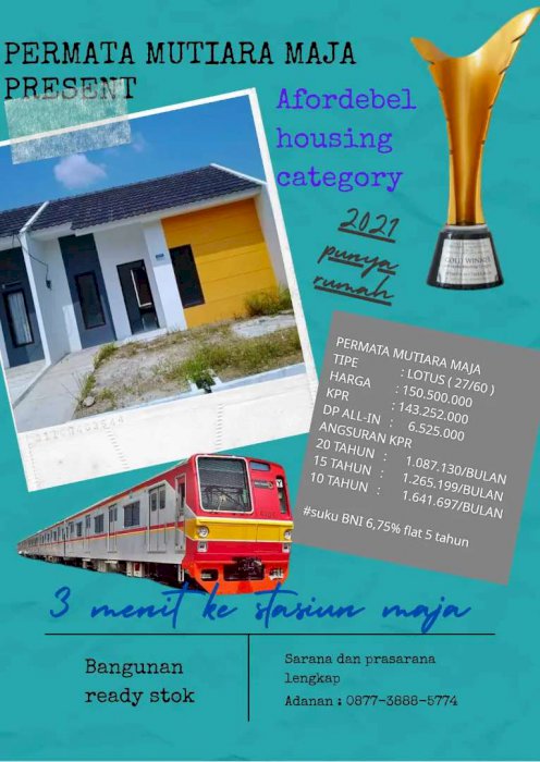 Dijual rumah subsidi dekat stasiun