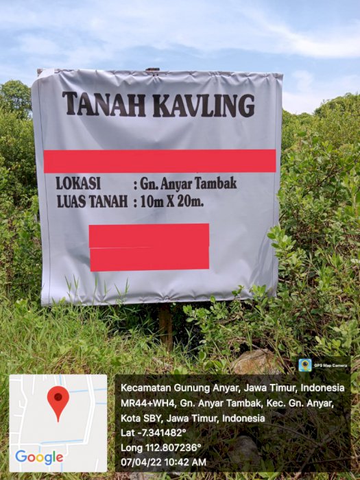 Tanah Murah Sangat B.U Hanya 1 Kav Gunung Anyar Surabaya