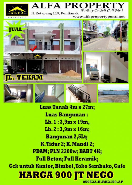Ruko Tekam Pontianak Kalimantan Barat