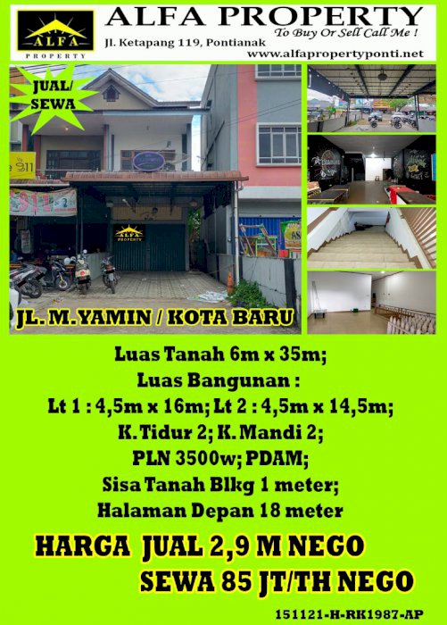 Ruko M Yamin Pontianak, Kalimantan Barat