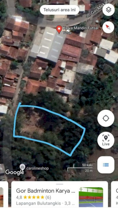 Tanah murah 500 rb/meter