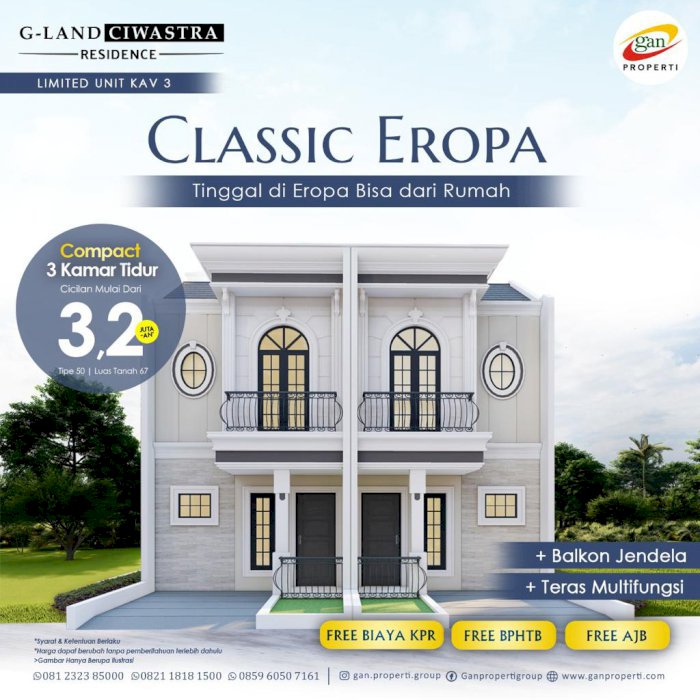 di jual rumah cantik dengan style eropa