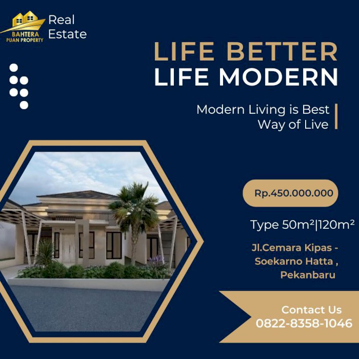 CLUSTER TYPE 50/120 LOKASI STRATEGIS DI SOEKARNO HATTA PEKANBARU