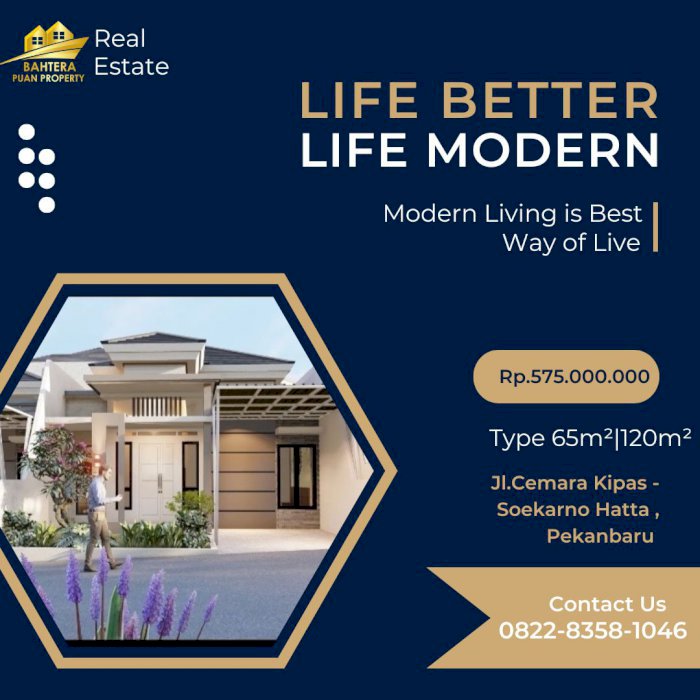 RUMAH MODERN CLUSTER TYPE 65 DI JL.CEMARA KIPAS