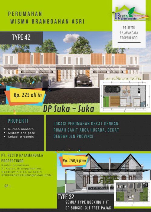 Perumahan bersubsidi wisma branggahan asri Kediri