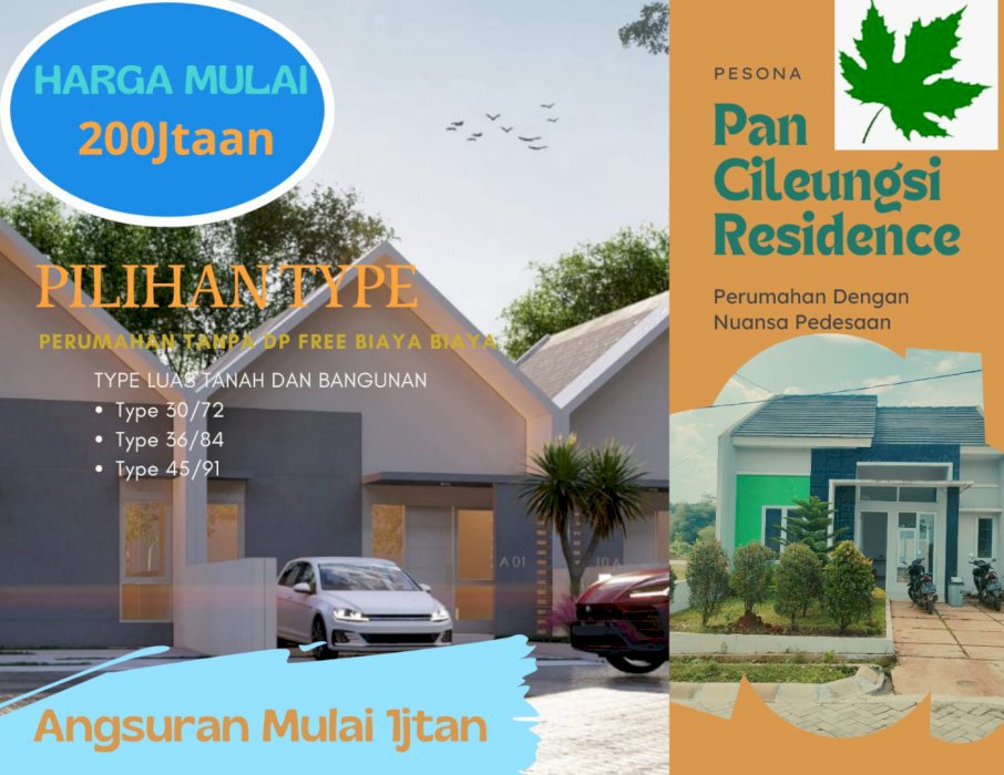 Perumahan Pan Cileungsi Residence Tanpa DP Ukup 3juta Allin