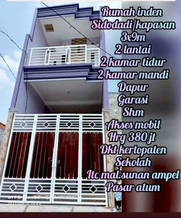 Di jual Tanah kav & rumah baru indent sidodadi dekat pasar kapasan